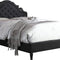 Premiere Classics 51" Tall Platform Bed with Cloth Headboard and Slats - King (Black Linen)