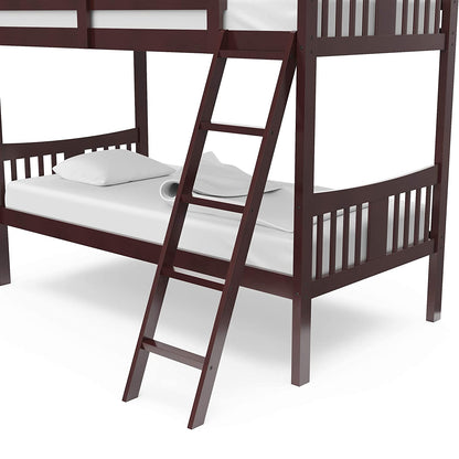 Caribou Bunk Bed Twin over Twin Bunk Bed (Espresso) - GREENGUARD Gold Certified, Twin Bunk Beds for Kids, Converts to 2 Individual Twin Beds, Bunk Beds for Kids