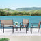 4 Pieces Patio Furniture Outdoor Furniture Outdoor Patio Furniture Set Textilene Bistro Set Modern Conversation Set Black Bistro Set with Loveseat Tea Table, Beige