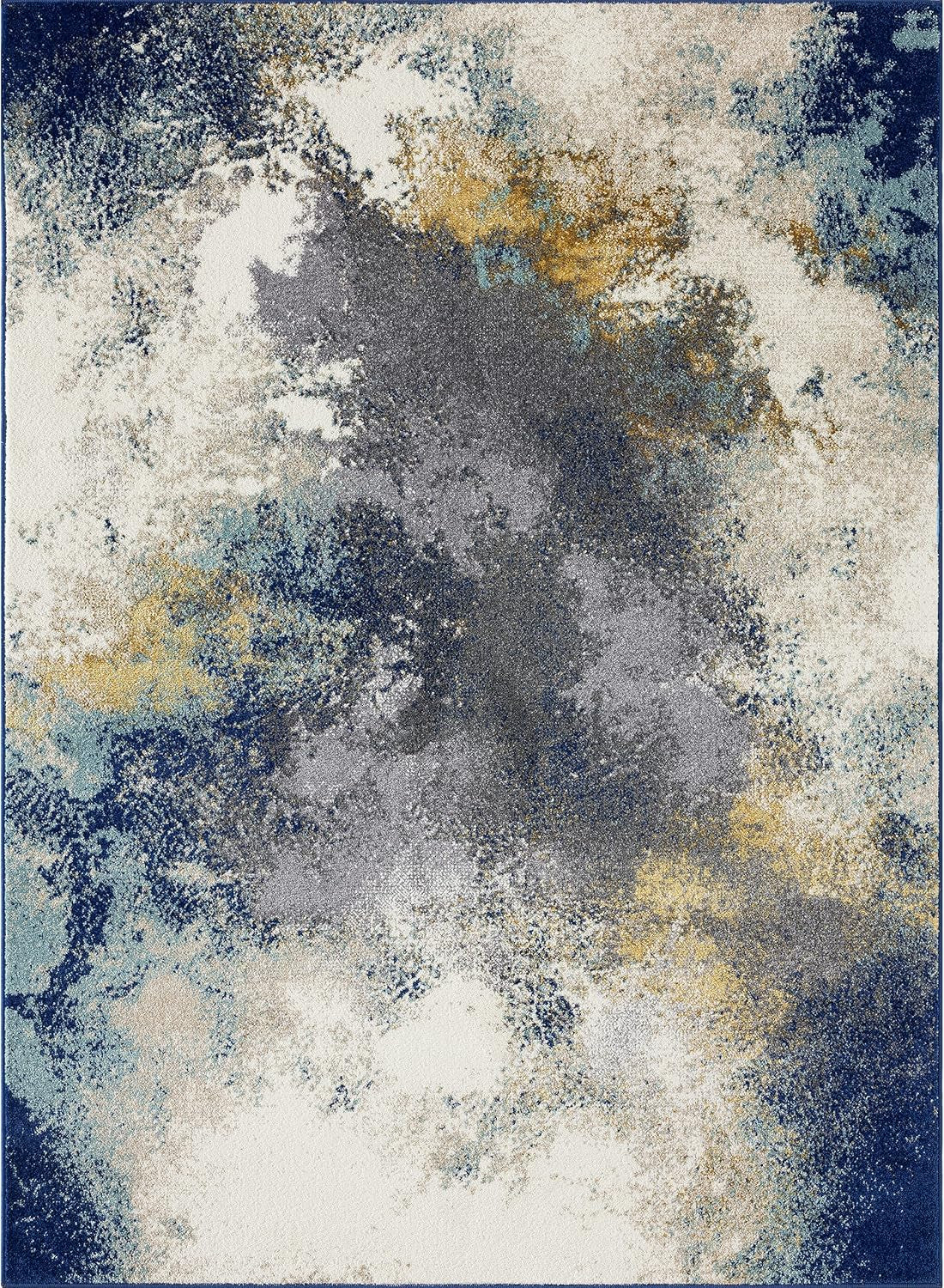 Beverly Collection 8445 Blue 2X3 Modern Area Rug